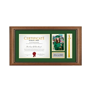 Wholesale  4*6 Graduation Photo Frame Diploma Frame with Tassel Holder Green Gold Mattings
