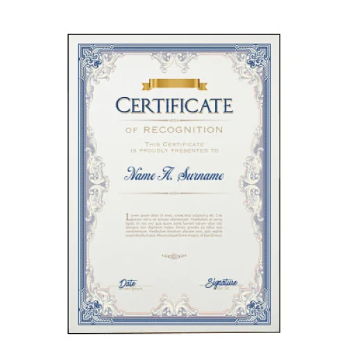 Vintage Scrapbook Paper Award Certificate, High quality Foil Hot Stamping A4 Paper