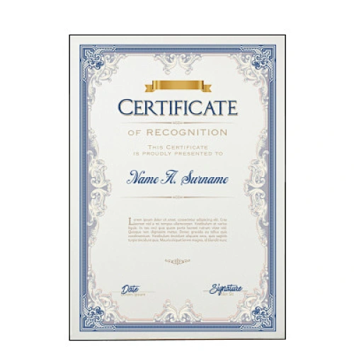 Vintage Scrapbook Paper Award Certificate, High quality Foil Hot Stamping A4 Paper