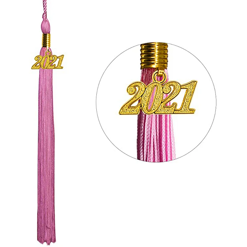 Lovely Pink Color Good Matte Fabric Quality Graduation Gowns Caps
