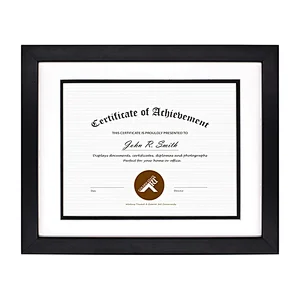 Classic Black Graduation Picture Certificate Frame Diploma Awards Photo Holders Wood Frames 11 x 14 with double mat