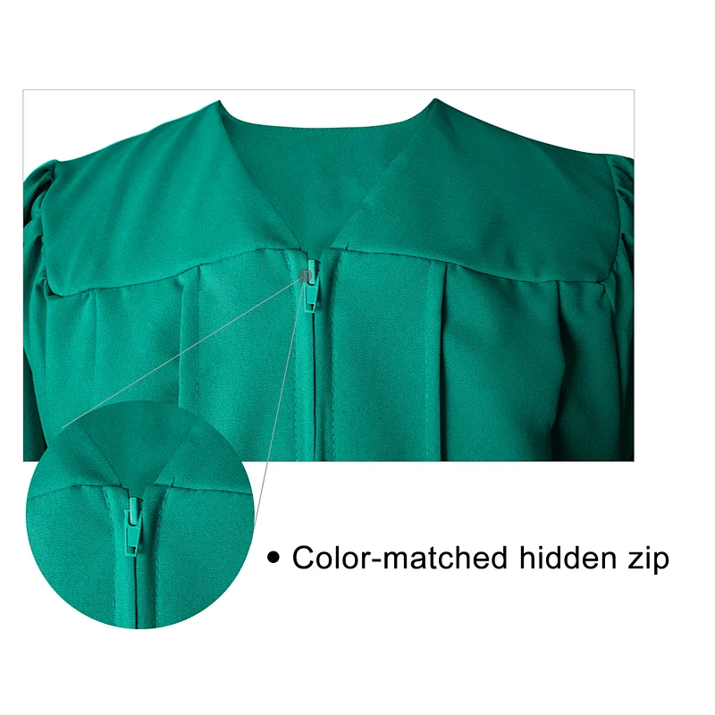 Emerald Green Matte Graduation Caps and Gowns