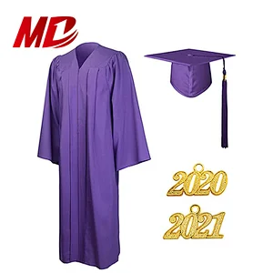 Matte Polyester Adult Graduation Gown and Cap with Tassel