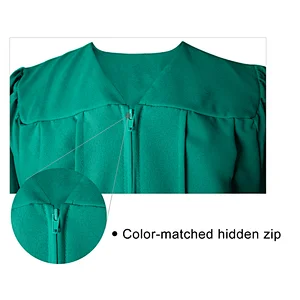Hot Sale Factory In Stock Matte Graduation Gown Emerale Green Color