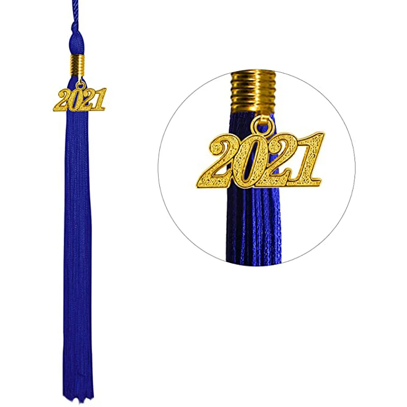 Cheap High School Graduation Gown Cap Tassel - Matte Finished Roayl Blue