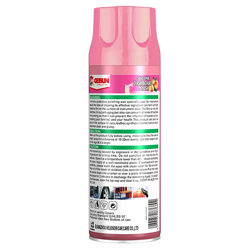 Dashboard Polish Car Spray Wax  For Protecting  and shining (Peach)
