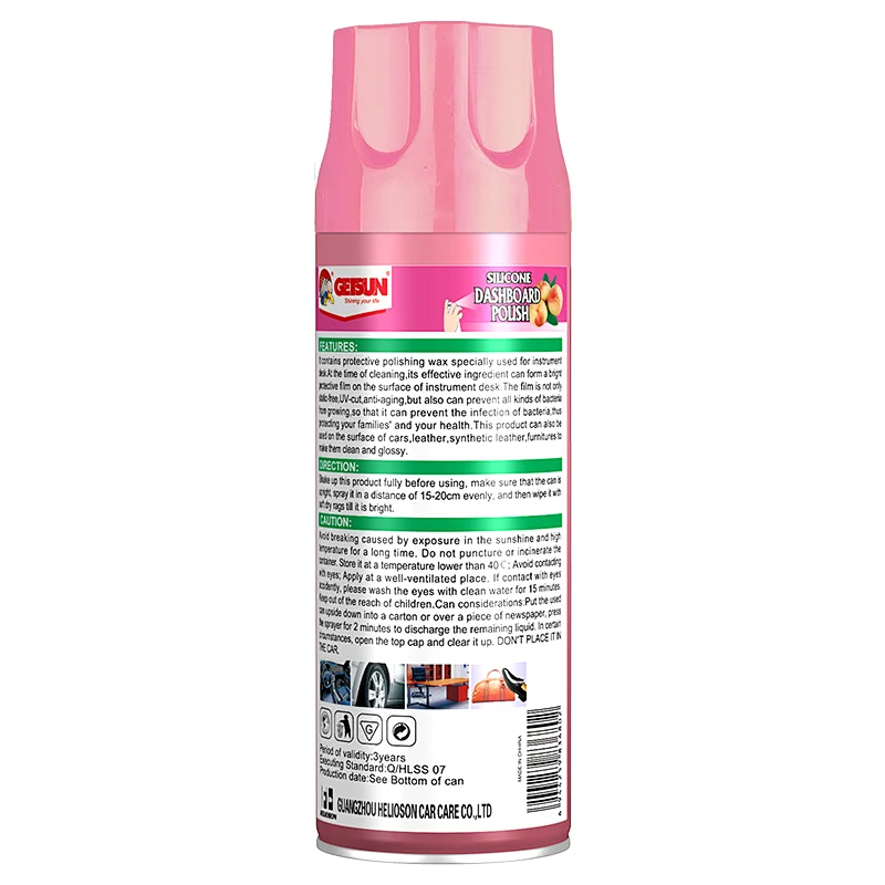 Getsun Car Care Peach Flower Flavor Cleaning Polish Silicone Spray Car Dashboard
