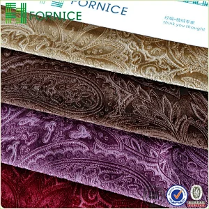 Weft knitted poly velour electric carving embossed upholstery sofa fabric