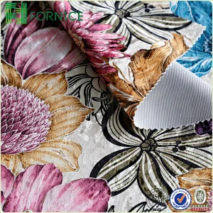 Weft knitted poly velour ice flower printed upholstery sofa fabric