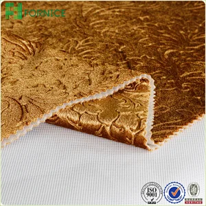 Weft knitted poly velour 3d embossed upholstery sofa fabric