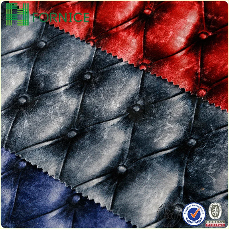 Weft knitted poly velour printed upholstery sofa fabric