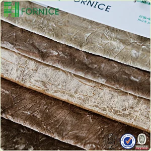 Weft knitted poly velour crushed upholstery sofa fabric