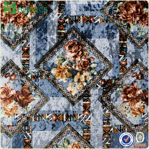 Weft knitted poly velour ice flower printed upholstery sofa fabric