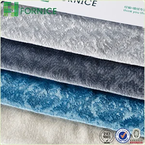 Weft knitted poly velour ice flower printed upholstery sofa fabric