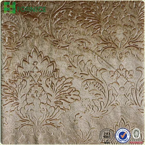 Weft knitted poly velour 3d embossed upholstery sofa fabric