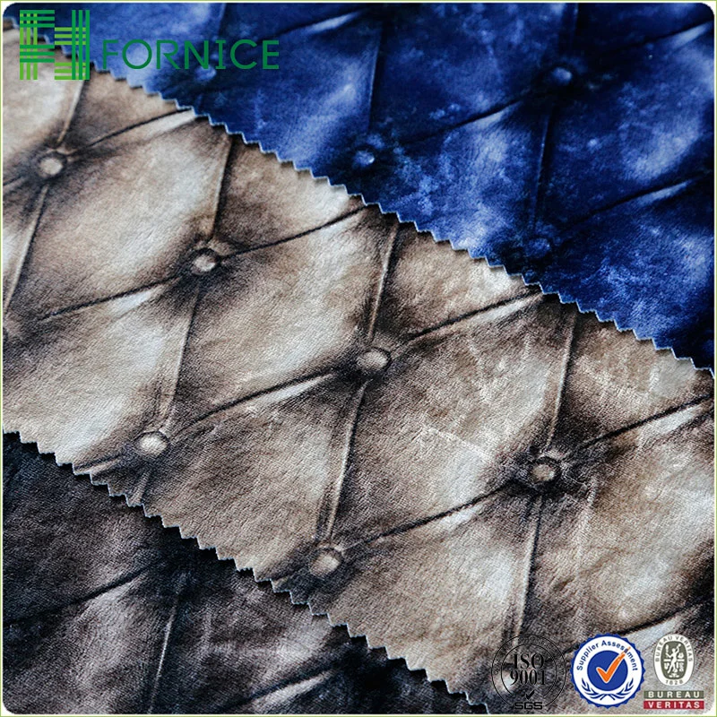 Weft knitted poly velour printed upholstery sofa fabric