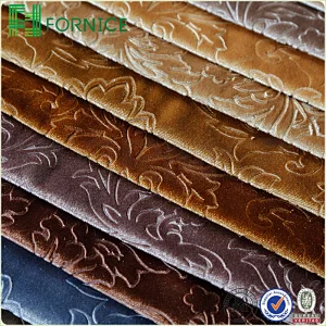 Weft knitted poly velour 3d embossed upholstery sofa fabric