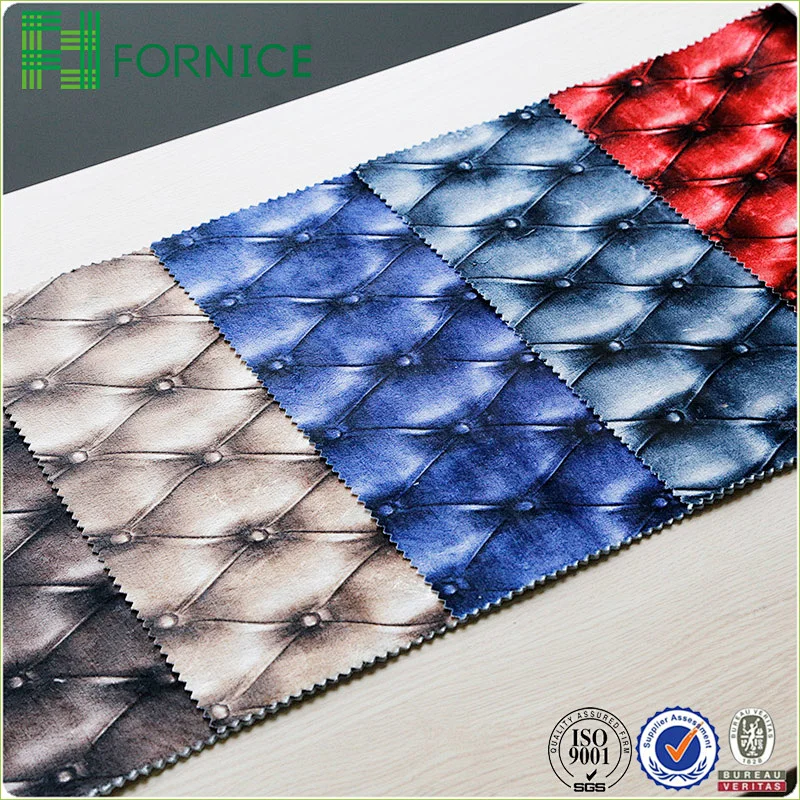 Weft knitted poly velour printed upholstery sofa fabric