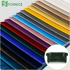 High-quality 100% polyester warp knitted holland velvet dyed plain soil release upholstery sofa fabric