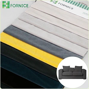High-quality 100% polyester warp knitted matte velvet dyed plain upholstery sofa fabric