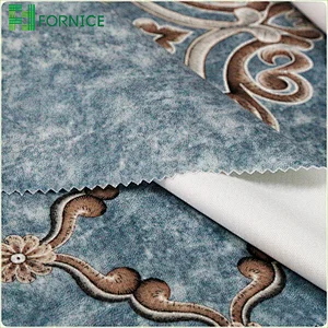 High-quality 100% polyester warp knitted holland velvet printed upholstery sofa fabric