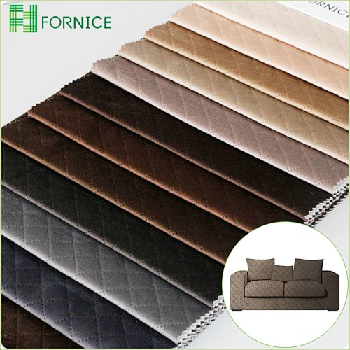 High-quality 100% polyester warp knitted holland velvet embossed upholstery sofa fabric
