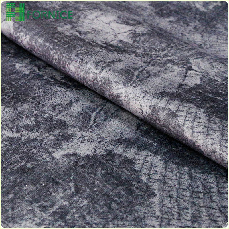 2020 new designs 100% polyester warp knitted holland velvet printed upholstery sofa fabric