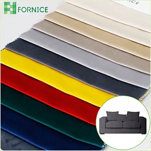High-quality 100% polyester warp knitted holland velvet dyed plain upholstery sofa fabric