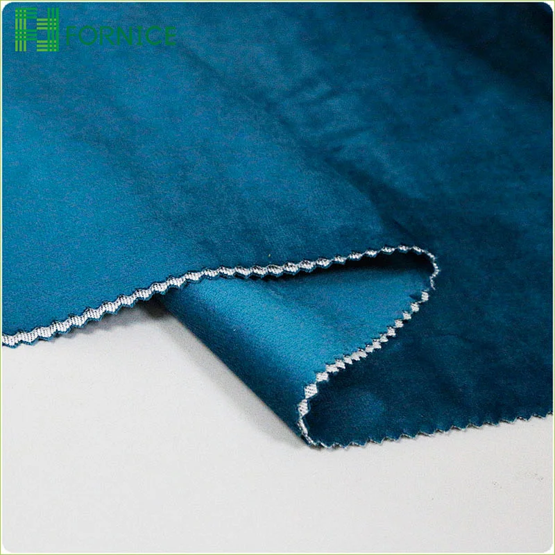 High-quality 100% polyester warp knitted holland velvet dyed plain soil release upholstery sofa fabric