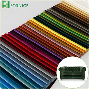 High-quality 100% polyester 43 colors warp knitted holland velvet dyed plain upholstery sofa fabric