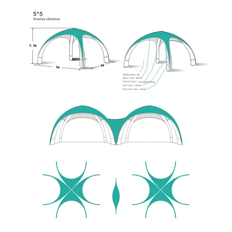 large customized event air tight tent, inflatable party tent