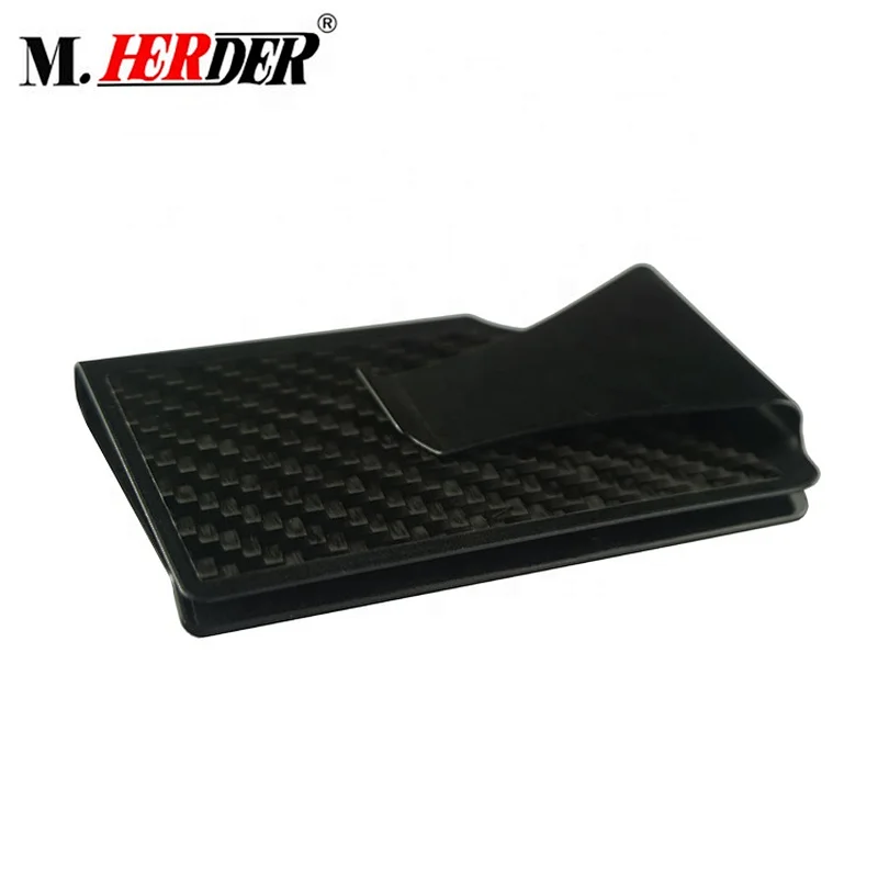 Customized high-grade carbon fiber custom minimalist money clip wallet protector card