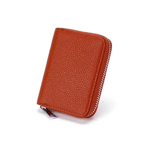 Latest ladies purse wallets genuine leather women wallet chain front pocket private label wallet