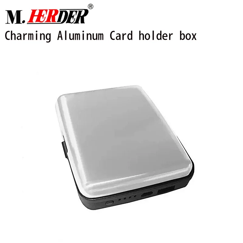 Experienced manufacture aluminum card holder wallet power bank 20000mah smart wallet with stand