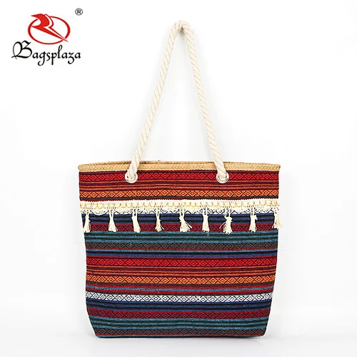 wholesale canvas rope handle beach bag summer canvas beach cooler bag custom print ladies beach bag