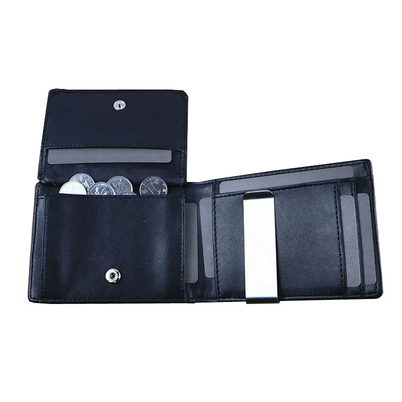 China factory direct sale leather rfid card holder with money clip