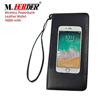 Superior quality custom smart wallet with power bank wireless charging