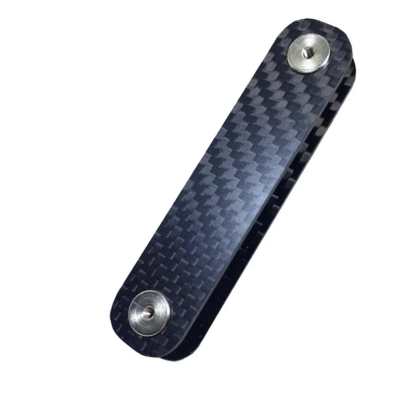 Professional manufacture of classic carbon fiber compact key holder and keychain organizer