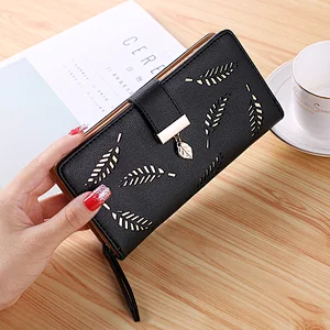 Guangzhou factory popular style PU leather wallet women long wallet phone wallet