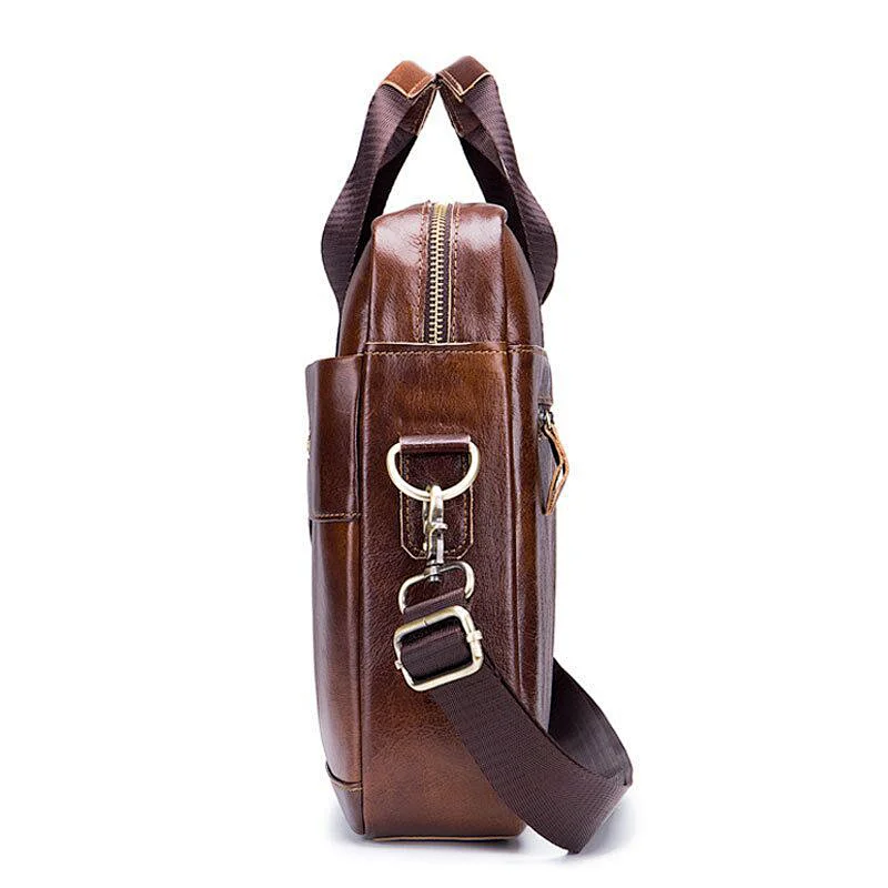 Guangzhou factory top quality crazy horse vintage genuine leather Messenger Bag Briefcase