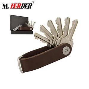 Manufacture wholesale cheap hot sell leather key holder smart organizer customizer size
