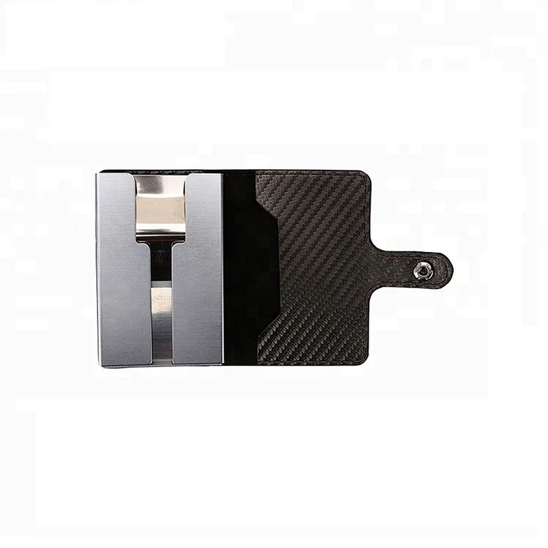 Factory customized lock debit card holder genuine leather RFID