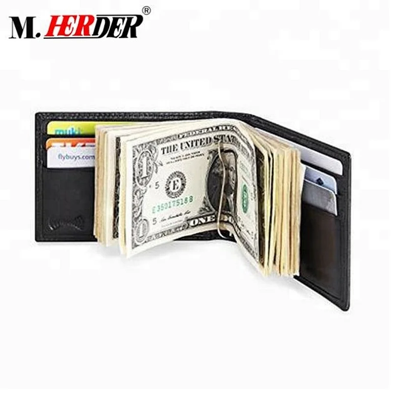 2018 new & hot good quantity wholesale China Manufacturer leather money clip wallet