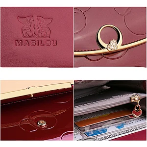 WM3002 New products fashion red female genuine leather RFID credit card holder wallet