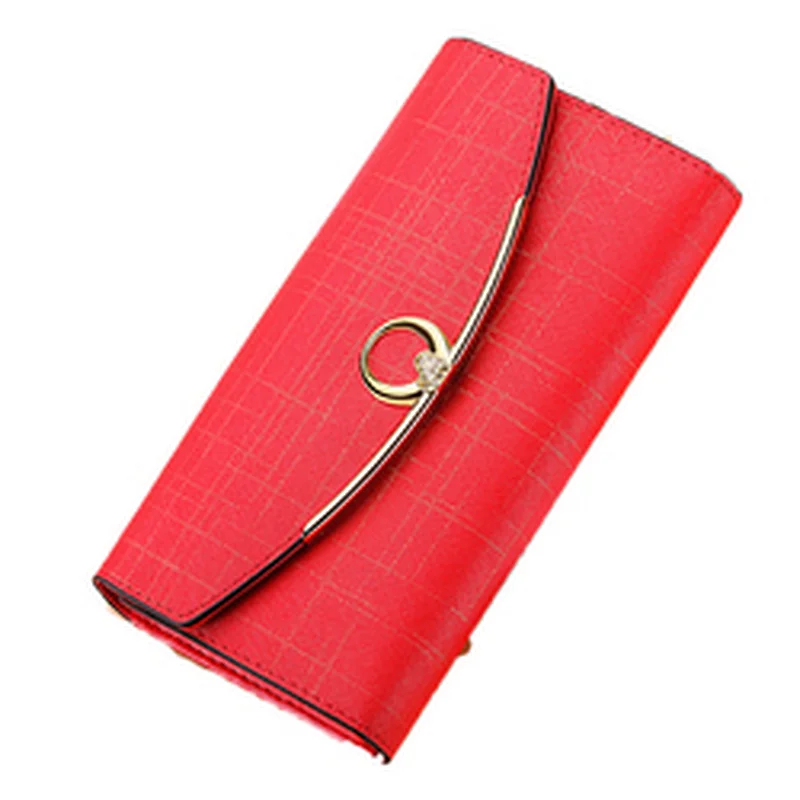 WM3002 New products fashion red female genuine leather RFID credit card holder wallet