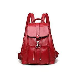 China Quality Bag Supplier Two Side Pockets Women Genuine Leather Backpack