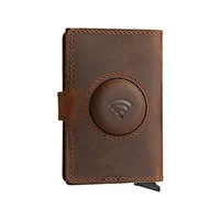 custom unique airtag case sublimation vegan leather card holder slim airtag wallet with holder