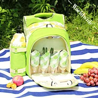 Wholesale insulated picknick backpack with blanket 4 persoins picnic bags