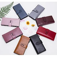 2019 Latest lady phone wax PU cute hand wallets for women