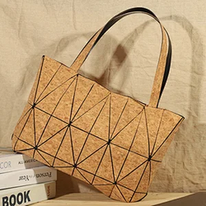 Patchwork cork tote bag women fashion item with tassel handbag popular design
